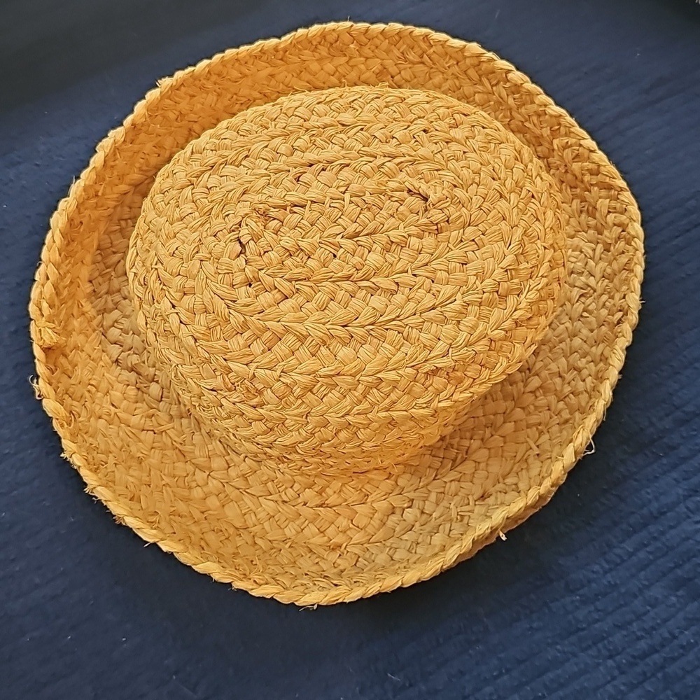 Stylish Straw Braided Hat Natural Tan One Size Fits Most - Picture 3 of 7